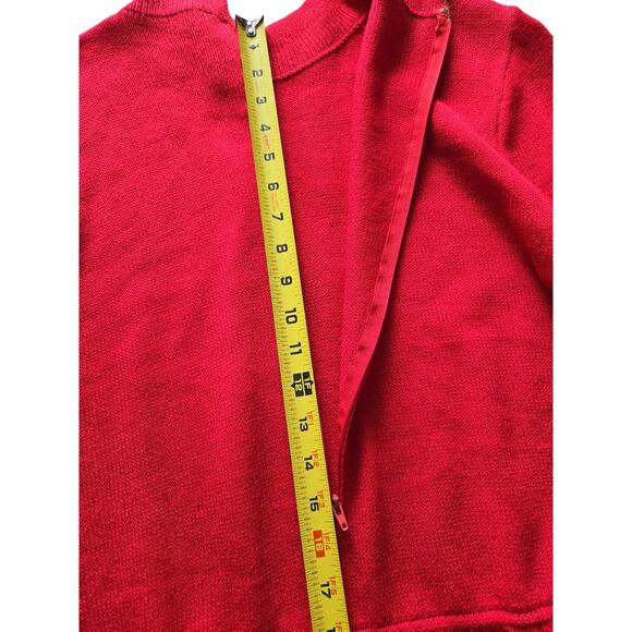 Vintage St. John Saks Fifth Ave 1980s Santana Knit Red Dress Pockets USA Size 12 - Picture 12 of 14